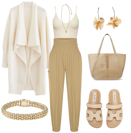 Tan neutral tone casual outfit