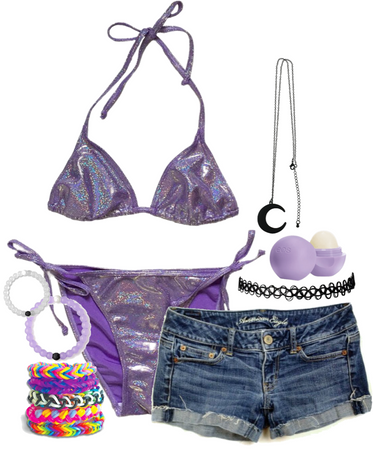 purple holo bikini