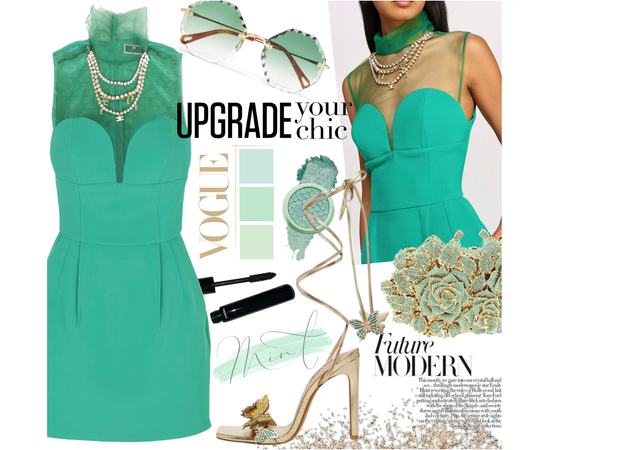 Mint&Gold inspired outfit