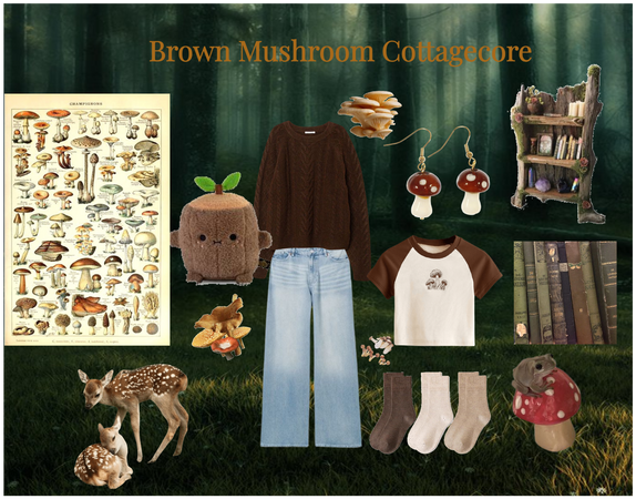 Brown Mushroom Cottagecore