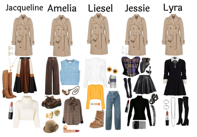 1 trench coat = 5 looks = 5 characters