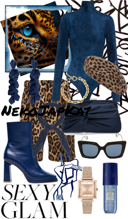 leopard and blue