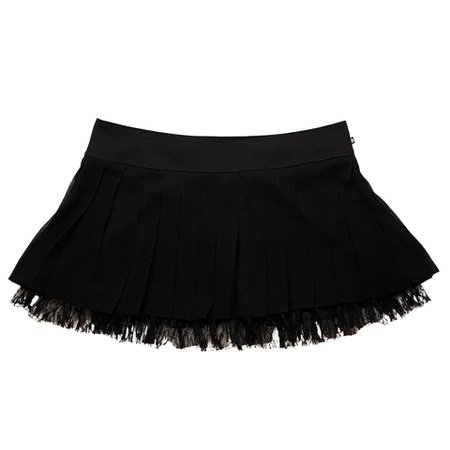 royal bones (tripp nyc) black pleated lace mini skirt