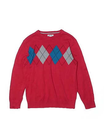 Old Navy 100% Cotton Argyle Red Pullover Sweater Size 8 - 66% off | thredUP