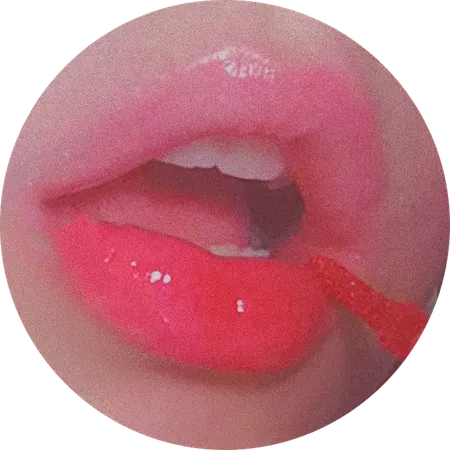 pink lips gloss circle aesthetic freetoedit...