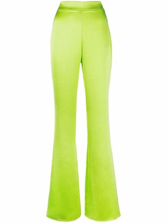 THE ANDAMANE satin high-waist flared trousers