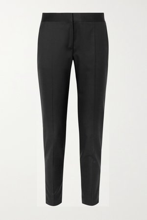 Black Vivian zip-detailed wool-twill straight-leg pants | Stella McCartney | NET-A-PORTER