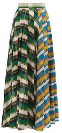 Duncan Pleated Tartan Cotton Skirt - Womens - Multi