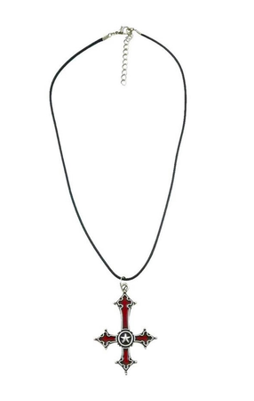 gothic red upside down cross necklace @julia866 depop