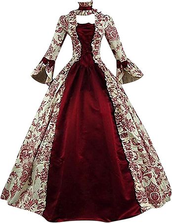 Amazon.com: Ball Gown Dresses for Women 18th Century Women's Rococo Ball Gown Printing Long Gothic Victorian Dress Masquerade Theme Dresses Funny Adult Halloween Costume White Dress Halloween : Clothing, Shoes & Jewelry