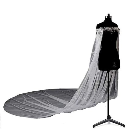 Lavendel Elegant Tulle Wedding Cape Lace beading 3M Bridal Capes Wedding Jacket at Amazon Women’s Clothing store: