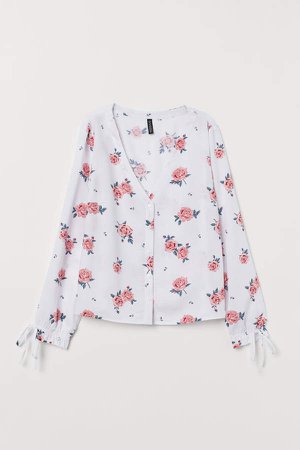 Blouse with Buttons - White