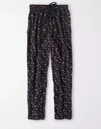 AE High-Waisted Printed Tapered Pant black