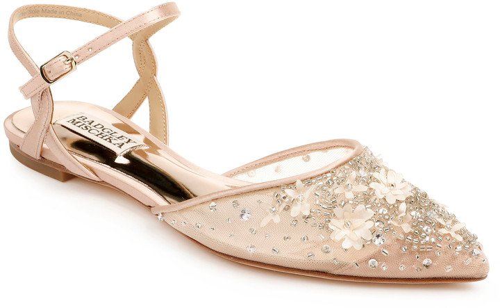 Carissa Embroidered Pointed Toe Flat