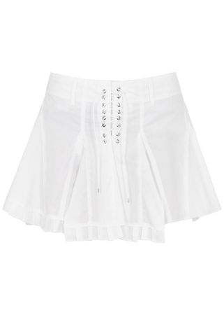 LUDOVIC DE SAINT SERNIN Lace-up cotton mini skirt | Harvey Nichols