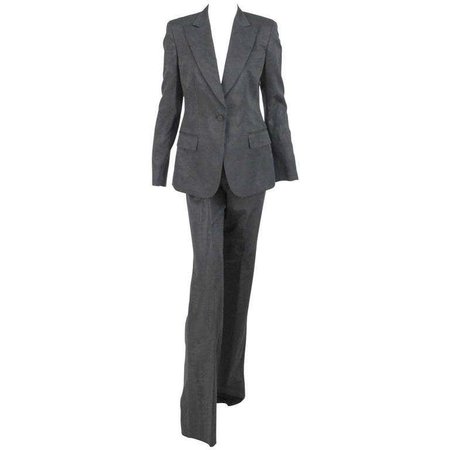 Gucci Tom Ford Grey Faille Pant Set with Tags For Sale at 1stDibs