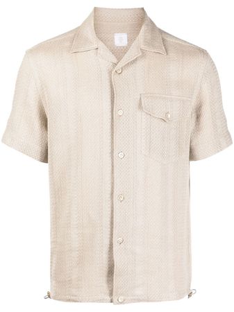 Eleventy Textured button-up Short Sleeve Shirt - Farfetch