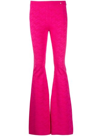 Versace La Greca-pattern flared trousers