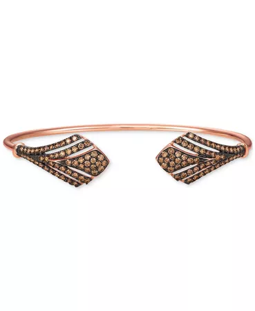 Le Vian Chocolate Diamond Cuff Bangle Bracelet (1-1/2 ct. t.w.) in 14k Rose Gold