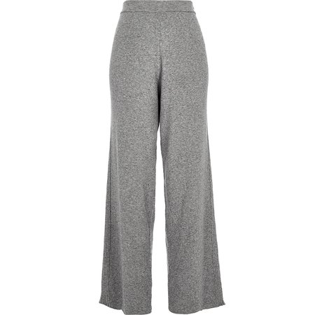 Grey knit wide leg pants - Wide Leg Pants - Pants - women
