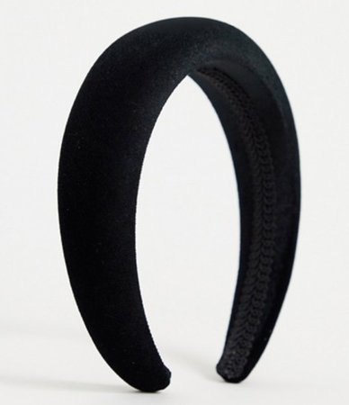 ASOS DESIGN padded headband in black velvet
