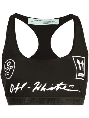 Off-White logo print sports bra top $271 - Buy Online - Mobile Friendly, Fast Delivery, Price