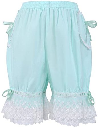 Amazon.com: Shorts de abóbora de algodão vitoriano Lolita com babados e renda da Antaina: Clothing