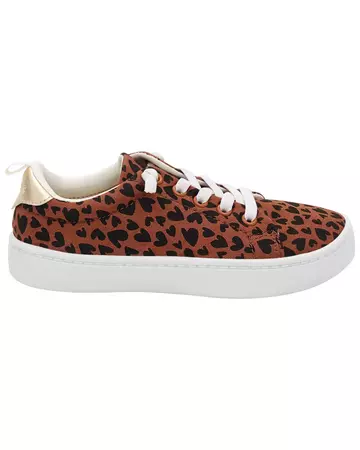 Brown Kid Heart Leopard Sneakers | carters.com