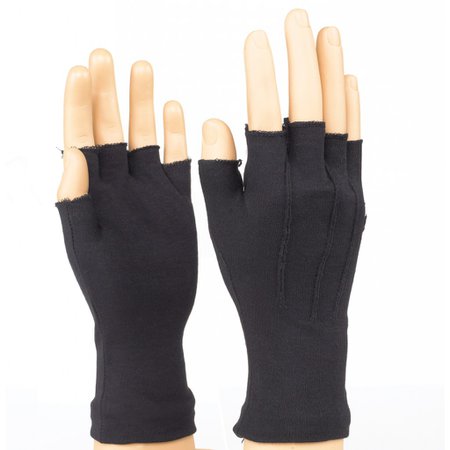 Long Wrist Fingerless Gloves (Black) - Marching World