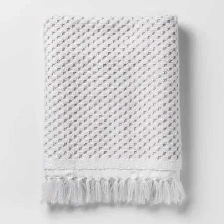 Knotted Fringe Bath Towels White - Threshold™ : Target