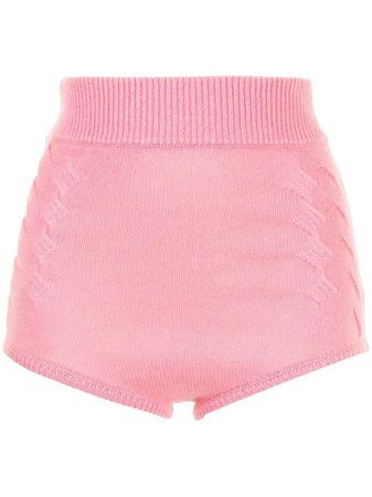 Cashmere In Love - high waisted pink cashmere shorts