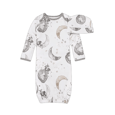 Burt's Bees Baby® Size 0-6M 2-Piece Over the Moon Gown and Cap Set