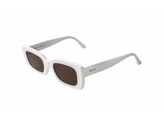 Wilson Sunglasses White/Brown Flat (illesteva.com)