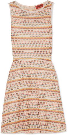 Crochet-knit Mini Dress - Beige