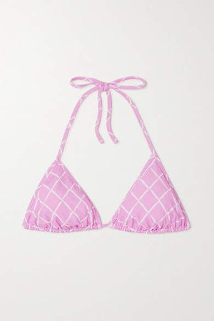 Fisch - Net Sustain Dinzey Checked Triangle Bikini Top - Baby pink