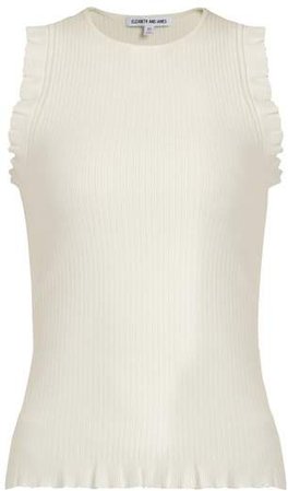 Clementine Ribbed Knit Tank Top - Womens - Cream
