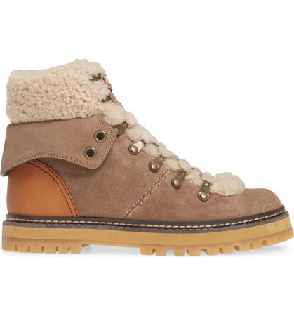 See by Chloé Eileen Genuine Shearling Hiking Boot (Women) | Nordstrom