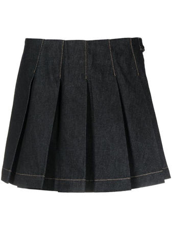 REMAIN pleated denim skirt