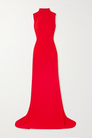 Open-back Crepe Gown - Red