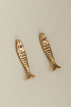 gold fish earrings