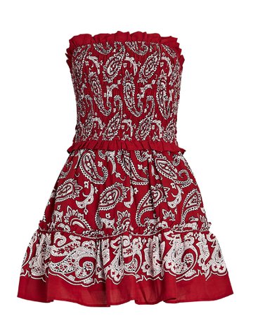 Sea Theodora Strapless Smocked Printed Mini Dress | INTERMIX®