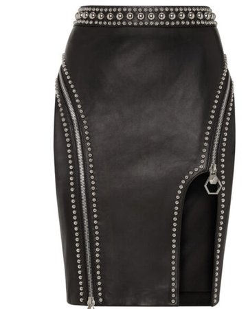 PP crazy shape leather skirt