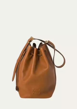Miu Miu Drawstring Leather Bucket Bag - Bergdorf Goodman