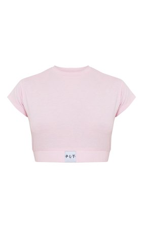 Plt Pink Mix And Match Logo Tape Lounge T-Shirt | PrettyLittleThing USA