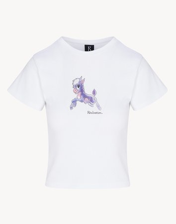 The Pony Baby Tee | Cropped White T-Shirt | Réalisation Par