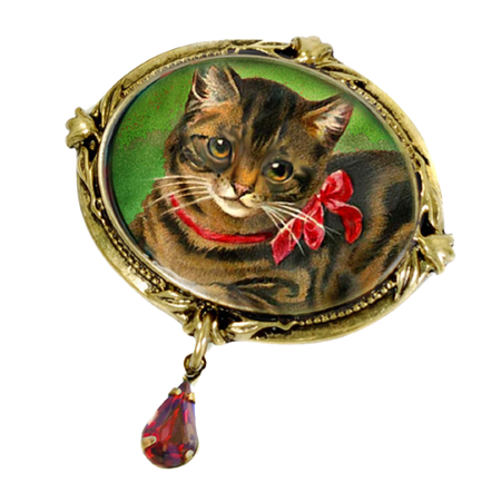 Cat Pin, Kitty Brooch, Pin, Christmas Cat Jewelry, Tabby Cat Jewelry, Cat Rescue Jewelry, Holiday Pin, Holiday Brooch P341