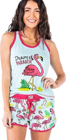 Lazy One Matching Pajamas for Women, Cute Pajama Shorts and Tank Top Set, Horse, Western (Booty Sleep, Large) at Amazon Women’s Clothing store
