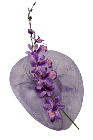 Bibi of lilac parma color, model "Orchid flower", custom made item, custom made item fascinator