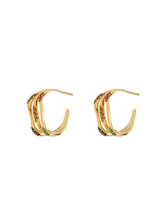 Joanna Laura Constantine gold-plated Gemstone Embellished Hoop Earrings - Farfetch