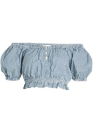 Gingham Bardot Cropped Top Gr. S